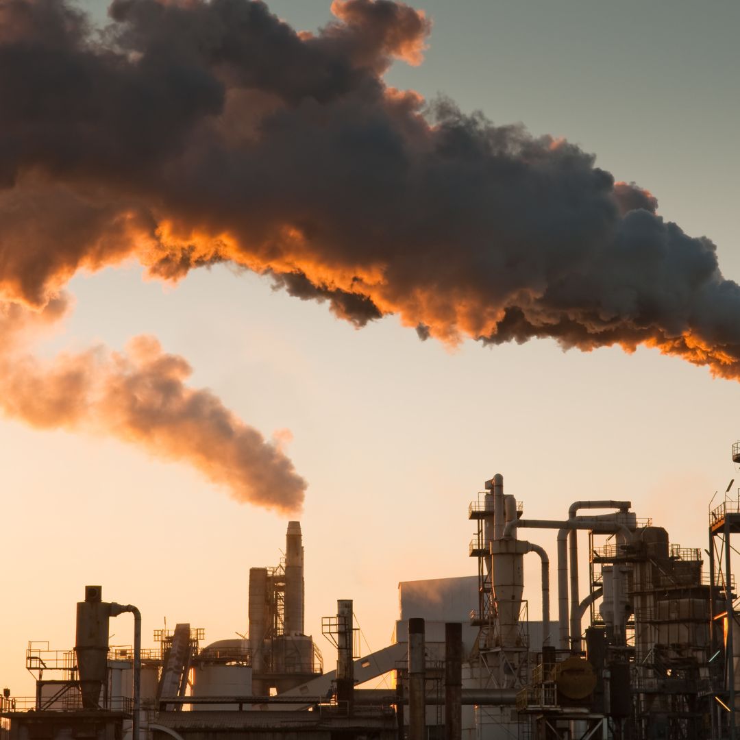 Smoke coming from industrial plant